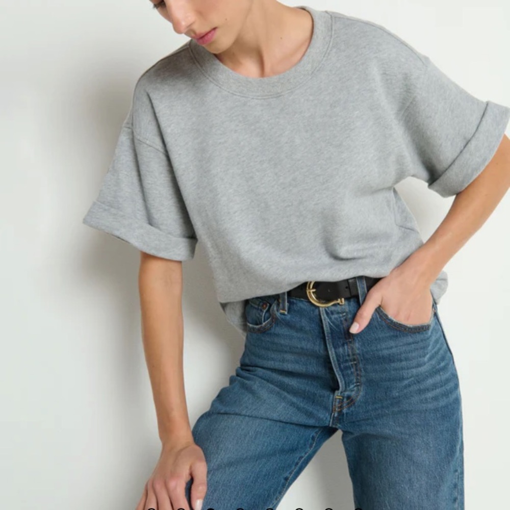 Nation LTD bane cotton sweatshirt short sleeve tee